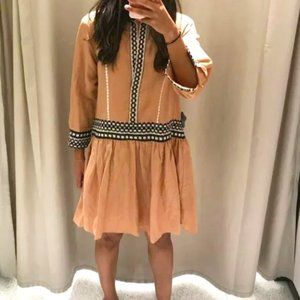 Zara Flowy Peach Midi Dress